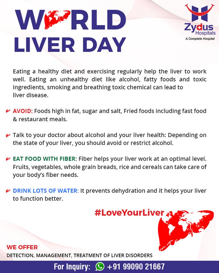 A healthy liver is imperative to healthy living, this #WorldLiverDay lets keep in mind these simple ways to take care of our #Livers! 

#ZydusHospitals #Ahmedabad #GoodHealth #WeCare https://t.co/sKF68IrWlE