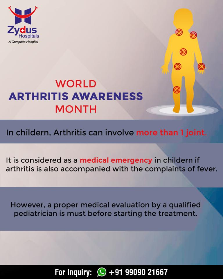 Did you know this fact about arthritis in children?

#WorldArthritisAwarenessMonth #ZydusHospitals #StayHealthy #Ahmedabad #GoodHealth https://t.co/dWEH8bO46n