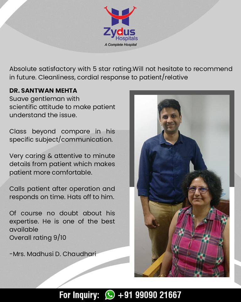 It's heartwarming to receive such beautifully optimistic feedback from our patients. 

#PatientFeedback #ZydusHospitals #Ahmedabad #RealPeopleRealStories #PatientTestimonial #StayHealthy #GoodHealth https://t.co/lDEWU27VYx