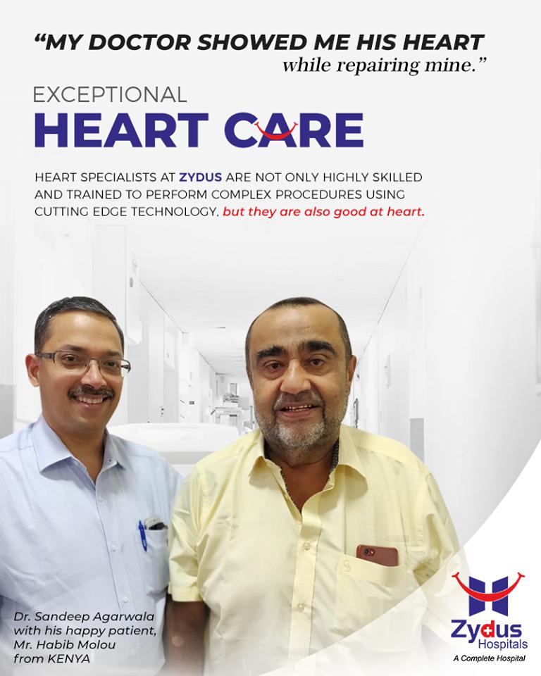 We believe in keeping your heart in exceptional hands, quality heart care that is just a heartbeat away!

#RealPeopleRealStories #ZydusHospitals #StayHealthy #Ahmedabad #GoodHealth #ZydusCares #CardiacCare #HeartCare #GoodHeartCare https://t.co/2ozAcuybo3