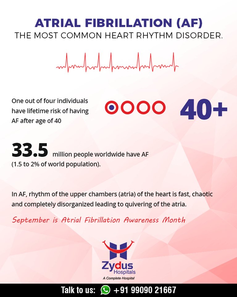 Did you know this astonishing fact about Artial Fibrillation - the most common heart rhythm disorder!

#ArtialFibrillation #ArtialFibrillationAwarenessMonth #heartrythm #heartcare #DidYouKnow #StayHealthy #ZydusCare #ZydusHospitals #Ahmedabad #Gujarat https://t.co/WjXNEPt7SR