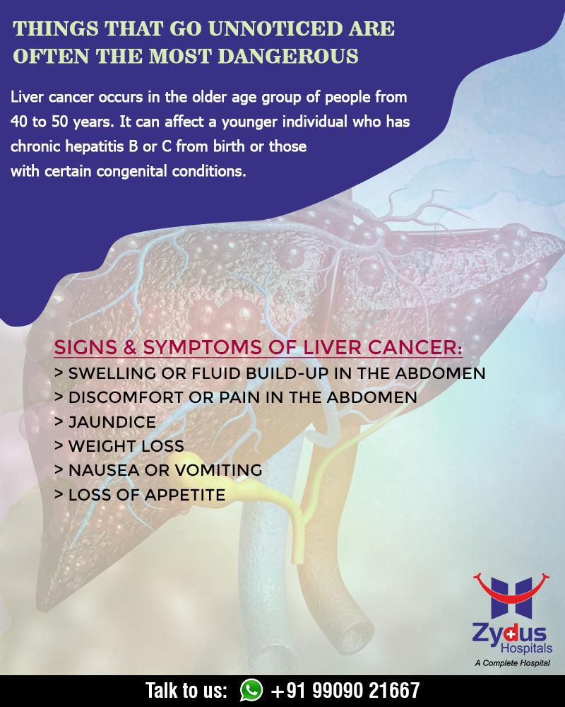 Liver cancer is when a malignant tumor starts in or on the liver. Here are the signs & symptoms of liver cancer.

#LiverCancer #CancerCentre #ZydusHospitalCancerCentre #CancerCare #ZydusCare #ZydusHospitals #Ahmedabad #Gujarat https://t.co/54s6e4uw2u