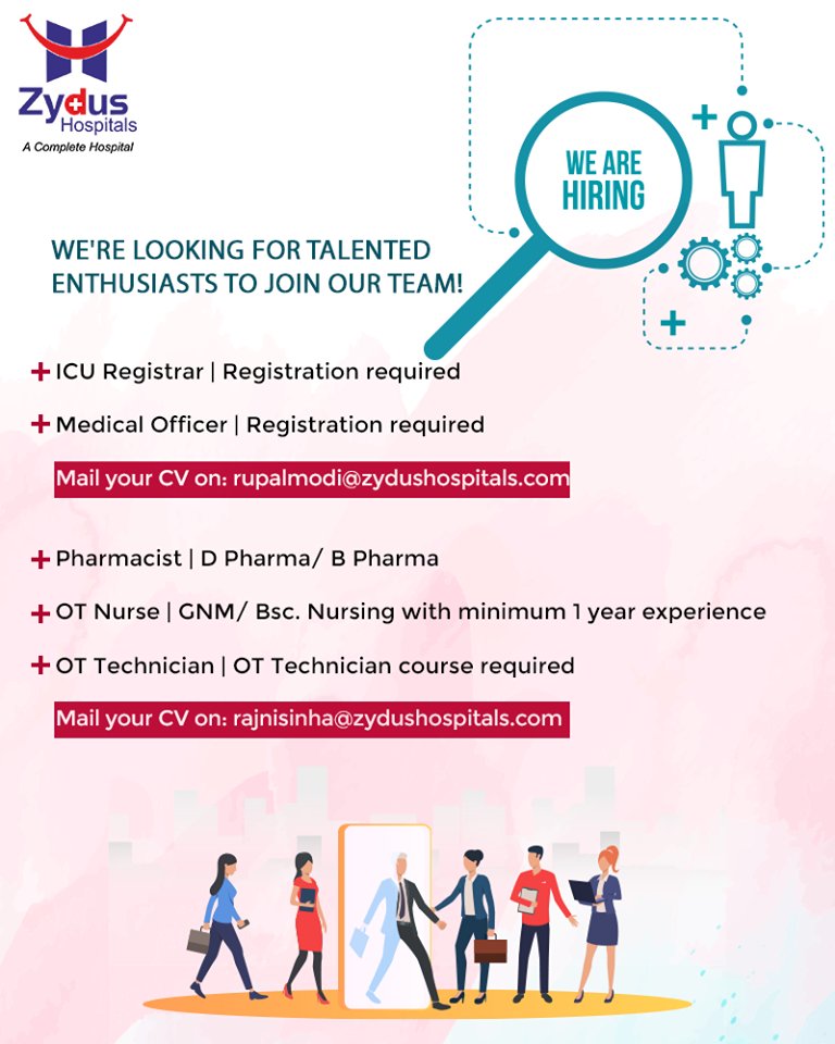 Come join our ever-growing enthusiastic team!

#JoinUs #WeAreHiring #ZydusHospitals #Recruitment #Ahmedabad #Gujarat https://t.co/ETLUEid6T6