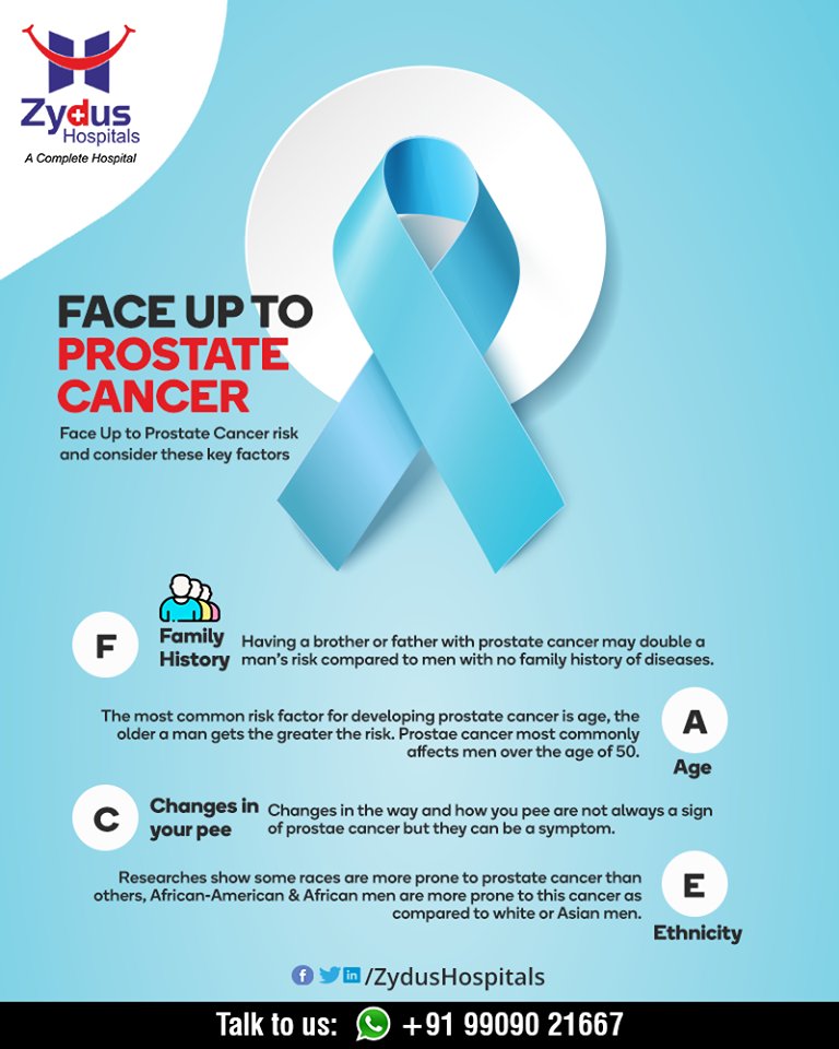 Awareness is the key to face up prostrate cancer! Become aware and be watchful at the cautionary early symptoms.

#ProstrateCancer #ZydusCare #ZydusHospitals #Ahmedabad #Gujarat https://t.co/RpugB2GOls