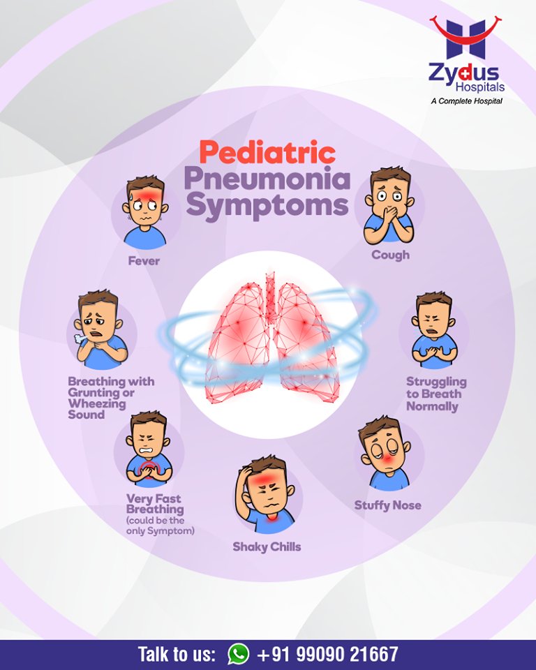 Symptoms of pediatric pneumonia depend on the cause of the infection and several other factors, including the age and general health of the child.

#PediatricPneumonia #Pneumonia #GoodHealth #StayHealthy #ZydusCare #ZydusHospitals #Ahmedabad #Gujarat https://t.co/kpoCL5IWP1