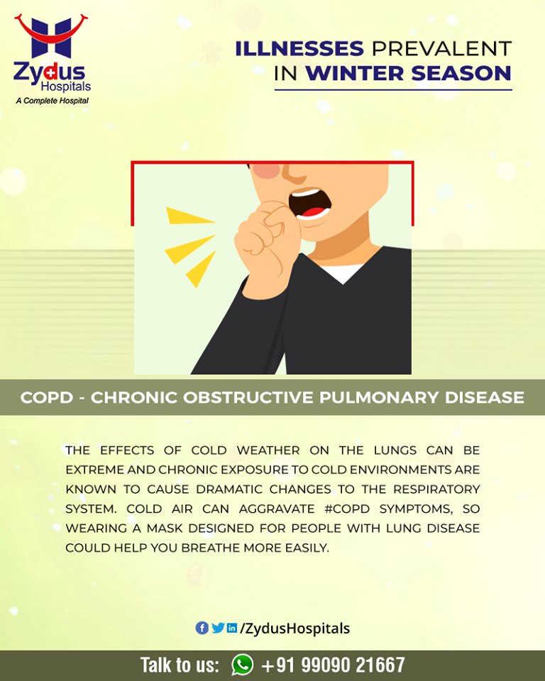 Chronic obstructive pulmonary disease (COPD) is a chronic inflammatory lung disease that causes obstructed airflow from the lungs.

#ChronicObstructivePulmonaryDisease #lungdisease #COPD #Winter #ZydusHospitals #HealthCare #ZydusCare #Ahmedabad https://t.co/eJhTTeYwDG