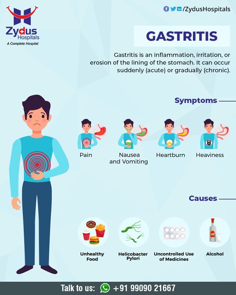 Symptoms of gastritis vary among individuals, and in many people, there are no symptoms. However, below are the most common symptoms

#gastritis #Symptomsofgastritis #Causesofgastritis #gastritiscare #ZydusHospitals #HealthCare #ZydusCare #Ahmedabad https://t.co/Dg4YhSkzKC