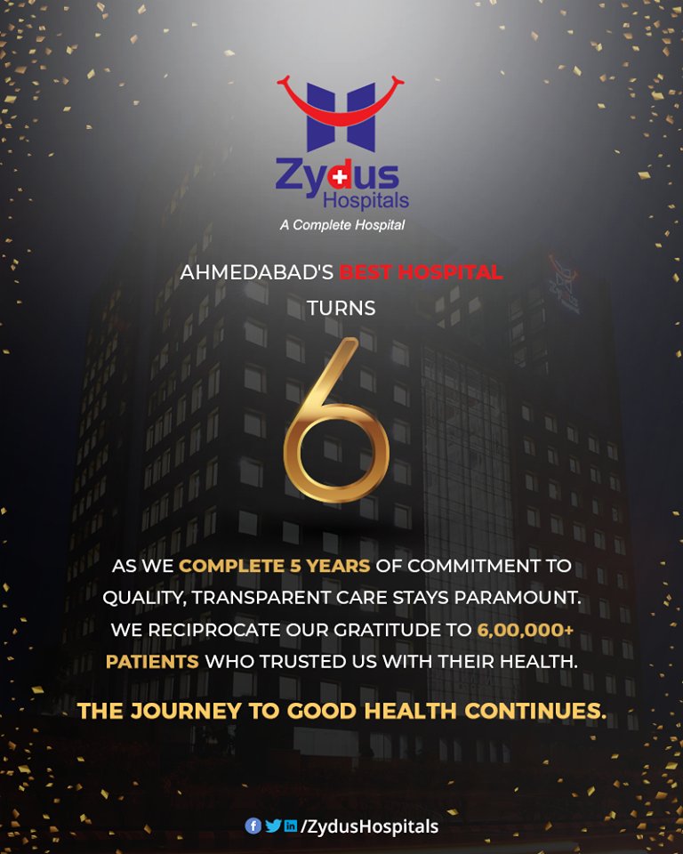 Celebrating 5 Years of Honest & Transparent Care!

#ZydusHospitalsTurns6 #5YearsCompleted #ZydusCare #ZydusHospitals #Ahmedabad #Gujarat https://t.co/aO8v3kdXmU
