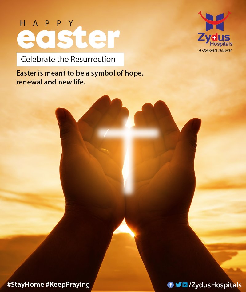 Celebrate this #Easter with a heart filled with love and peace.

#HappyEaster #ZydusHospitals
#StayHome #KeepPraying https://t.co/dH7Hx3vkgU