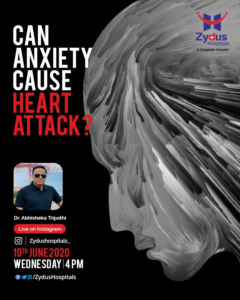 A fact check session - #Anxiety can have a greater impact on #heart health than what we think
Join us for #InstaLive session with Dr. Abhisheka Tripathi and learn about Anxiety and #HeartAttack

10th June, 2020 - Wednesday @ 4 PM IST
 #ZydusHospitals #Ahmedabad #SmileofGoodHealth https://t.co/ooBGtjk3En