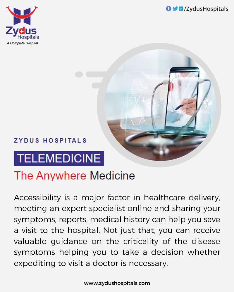 Anywhere Medicine is the new normal. Prioritising your health-care needs is our priority, as we bring your #doctors closer to you explore the innovative & efficient - #Telemedicine solution. Reach your doctors from anywhere for your consultation. 
#TeleHealth #ZydusHospitals https://t.co/WNmsQoHOI4