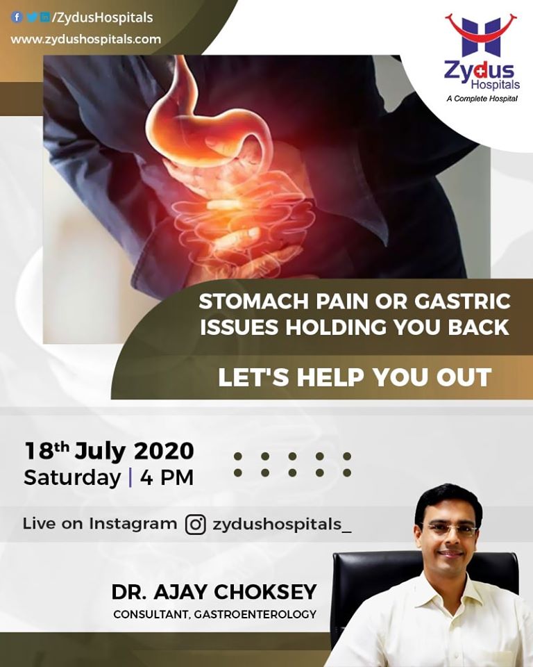 Stomach pains and gastric issues are uncalled for. Dr. Ajay Choksey, a gastroenterology consultant is here to help you 
ReadMore:https://t.co/Ar8UUCovFN

#GastricIssues #StomachPains #GastroenterologyConsultant #JoinUs #Instagramlive #ZydusHospitals #Ahmedabad #SmileofGoodHealth https://t.co/isAiQQwnbc