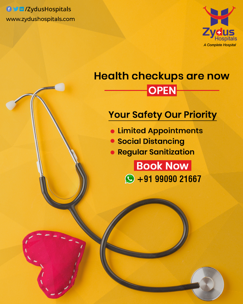 Zydus Hospitals health check-up is NOW OPEN with complete precautions. Book an appointment now: +91-9909021667

#HealthCheckUp #health #healthcare #checkup #healthylifestyle #healthylife #healthy #preventivehealthcare #ZydusHospitalsCares #ZydusHospitals #Ahmedabad https://t.co/VltUoJwjPB
