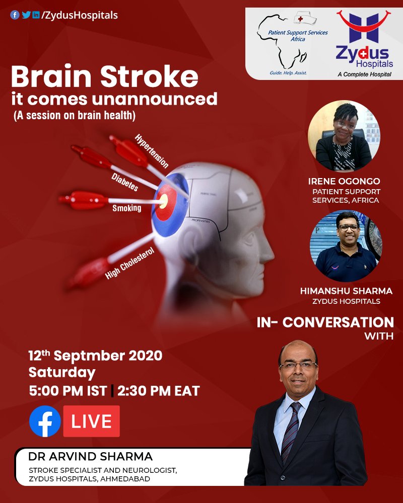 #Brainstroke - among the largest killers in the world.
A major reason leading to disability \ death for millions. 
Join us to understand how some life modifications can help you stay safe. 
Dr. Arvind Sharma - Neurologist & Stroke Specialist shall be guiding us.

#FBLiveSession https://t.co/DE2FHf4Xn8