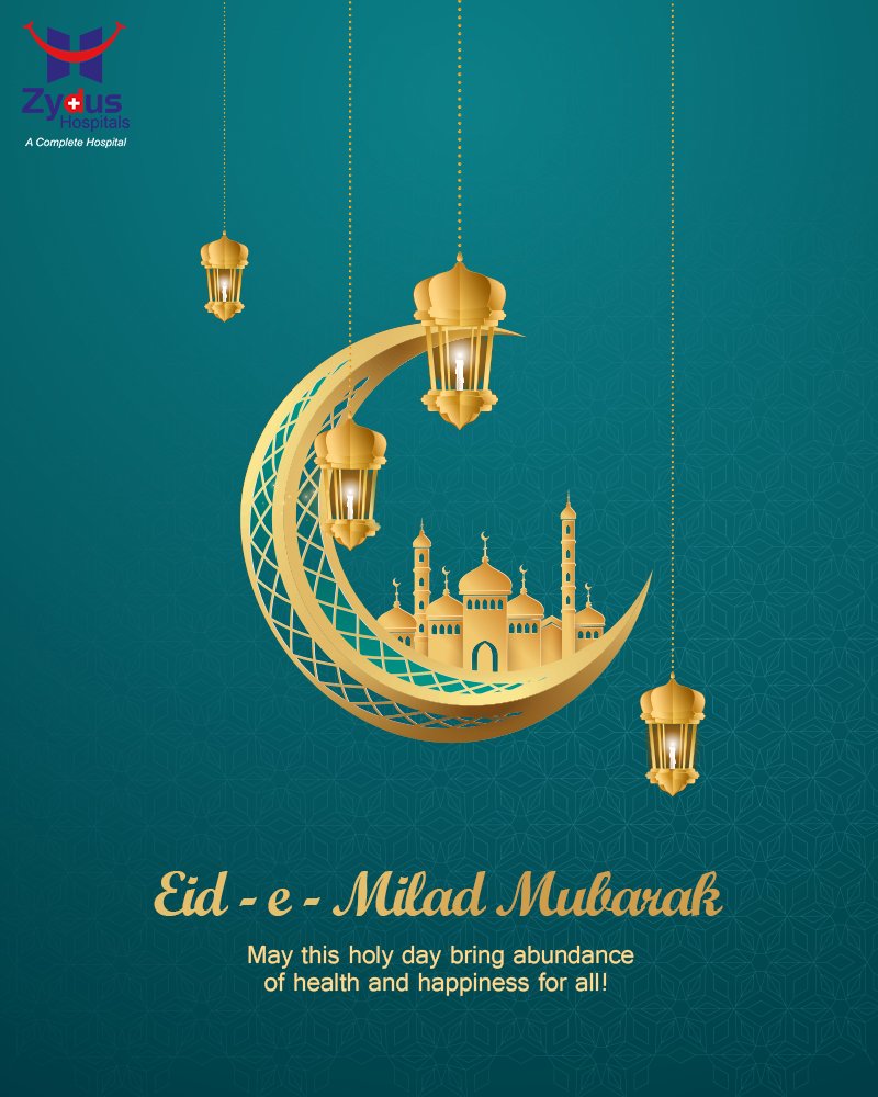 As we observe Eid-e-Milad today, let us all join our Muslim friends in prayers for peace, tolerance, mutual understanding and imbibe the virtue of patience towards all
Let's also spread a message to preserve nature and keep healthy
 #EidMubarak #BestHospitalinIndia #ZydusHospital https://t.co/R6dS6FgYuK