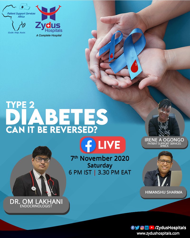 Type 2 diabetes is a chronic condition that affects the way your body metabolizes sugar. 
Can it be reversed?
Find out on 7th November at 6:00 PM IST and 3:30 PM EAT with Ms. Irene Ogongo and Mr. Himanshu Sharma in conversation with Dr. Om Lakhani
#FBLive #Diabetes #ZydusHospital https://t.co/Qm37ZJAsix