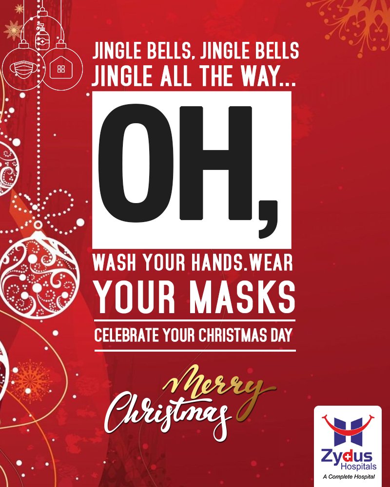 Sing the Christmas Carols and Celebrate the Festival of Joy, keeping safety in mind. Wash your hands and Wear a mask to keep the diseases aside. 
Merry Christmas!
#Christmas #MerryChristmas #Christmas2020 #Festival #Cheers #Joy #Happiness #ZydusHospitals  #BestHospitalinAhmedabad https://t.co/kAjipptZRD