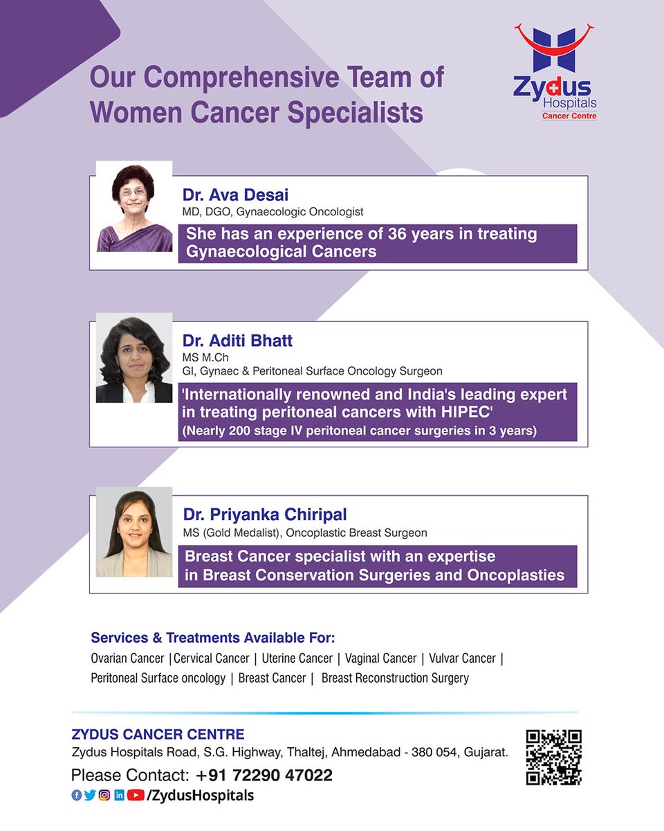 With an alarming rate of increase in Women’s Cancer Casualties, it is crucial to have experts that not only cure but also understand your state of mind and your diseases.
https://t.co/eaZlEkaOTS

#ZydusHospitals #ZydusCancerCentre #WomensCancer #Cancer #AhmedabadHospital https://t.co/G1zd5VFroK