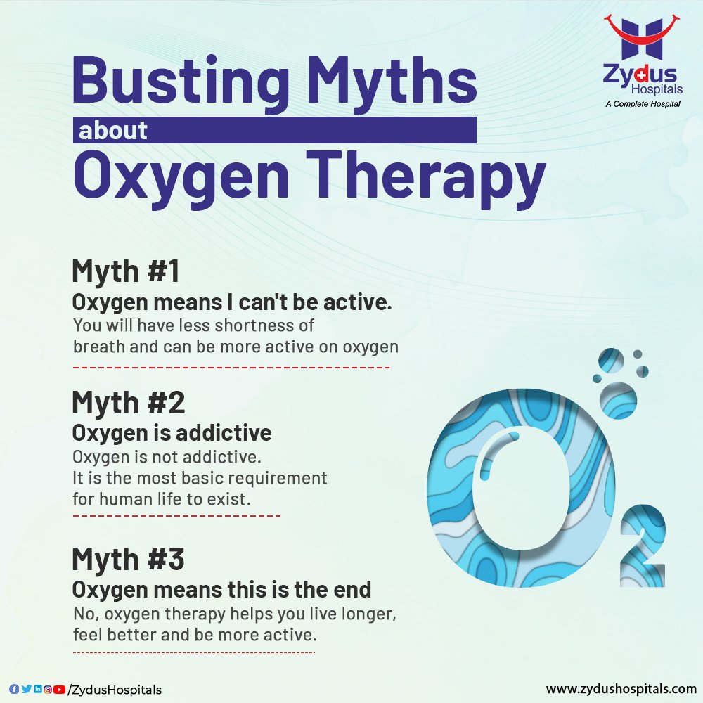 In case your oxygen falls below the required levels, oxygen therapy is often recommended to ensure your blood has enough for your body's needs. If Oxygen Therapy is recommended to you, don't believe in any of the myths; talk to your doctor for more clarity.

#Oxygen https://t.co/CeI79PtLvM