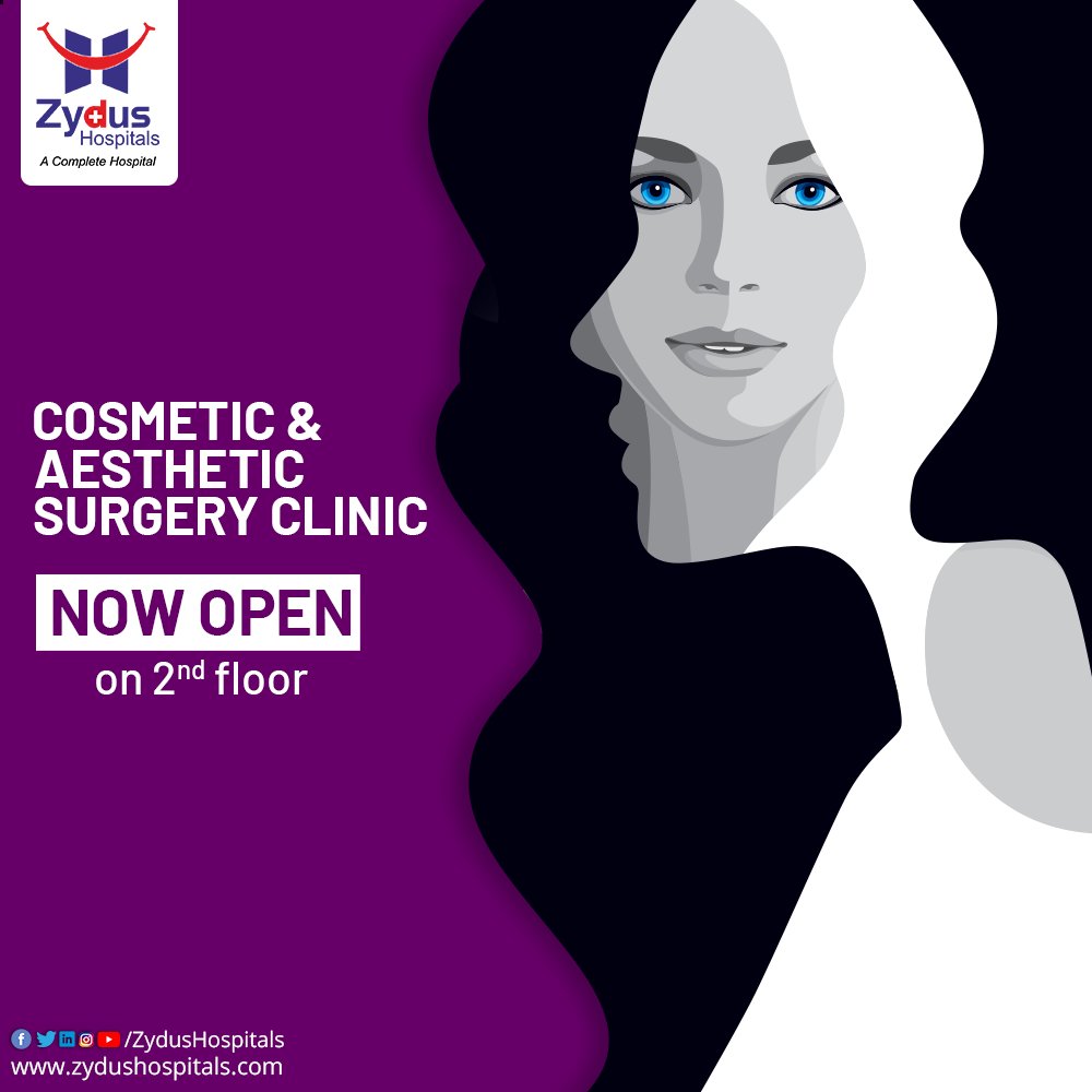 We are now Open!

Zydus Hospitals brings to you, Cosmetic & Aesthetic Surgery Clinic on 2nd Floor.
Boost your Confidence & Stay Satisfied with your appearance with technologically advanced & one of a kind Cosmetic Surgery Solutions.

#CosmeticSurgery #ZydusHospitals #HealthCare https://t.co/8YFP5FtAtd