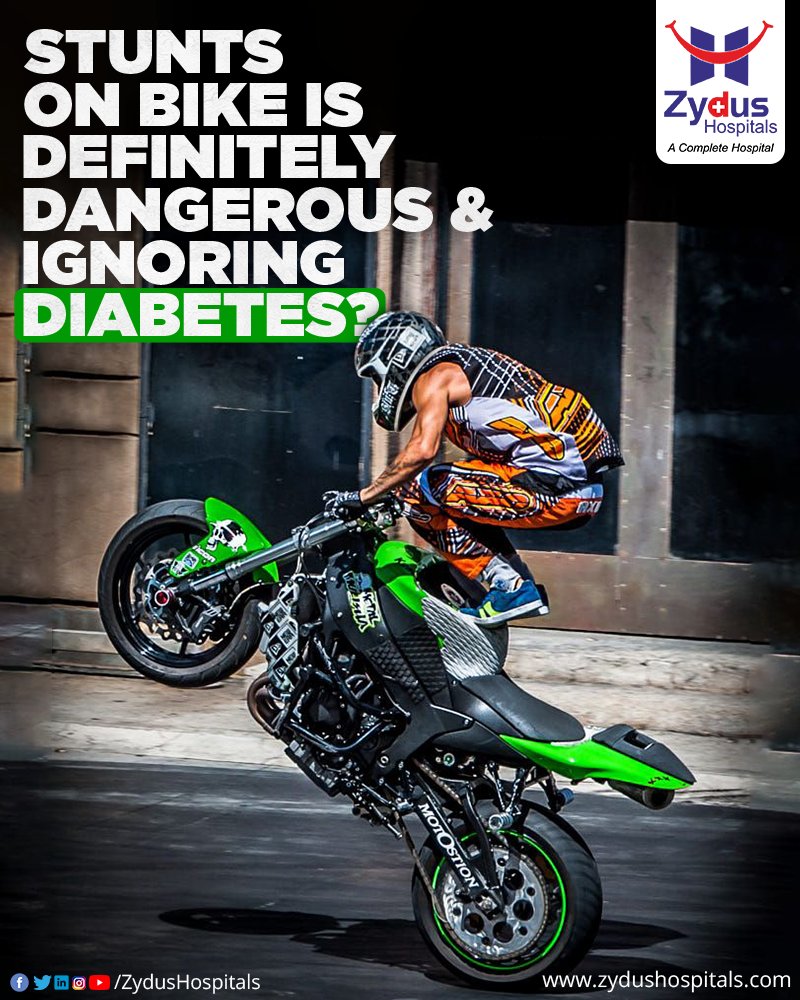 Performing stunts on bike is definitely dangerous but so is ignoring diabetes!
Diabetes should never be neglected from the very initial stage because it can lead to devastating complications such as heart disease, nerve damage, blindness, kidney failure, diabetic foot, etc. https://t.co/rtnmqagFpV