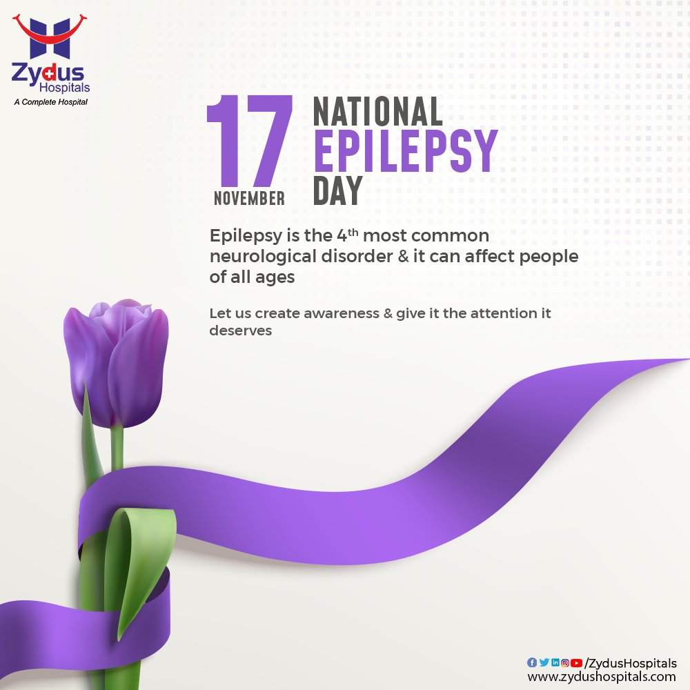 #Epilepsy is characterized by recurrent #seizures, which are brief episodes of involuntary movement that may involve a part of the body (partial) or the entire body (generalized). 

It needs to be treated with utmost caution.

 #NationalEpilepsyDay #EpilepsyDay #ZydusHospital https://t.co/M1IOKgVnmK