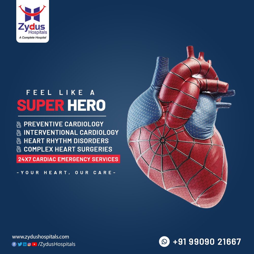 Let Zydus Hospitals take care of your precious heart with one of its kind heart health services.
Visit https://t.co/qke4OTbEAa 

#HeartHealth #SuperHeart #HealthyHeart #Cardio #Cardiovascular #Cardiology #HeartDiseases #Surgery #ZydusHospitals #Gujarat https://t.co/ztMUXHAfL9