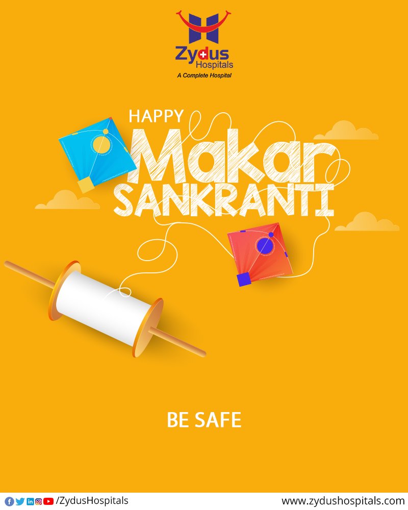 Zydus Hospitals wishes you all a happy & safe Makar Sankranti.

While celebrating the festival, do not become negligent about safety. Remember that happiness follows when you are hale & hearty.

#StaySafe #BeSafe #MakarSankranti #HappyMakarSankranti #Uttarayan #ZydusHospitals https://t.co/lagY0YwSra