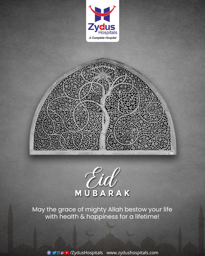 The best things happen when you get rid of hardships in life;
May you be blessed to conquer every strife!

#ZydusHospitals extends the choicest greetings to you on this auspicious day.

#HappyEid #EidMubarak #EidUlFitr #FestiveWishes #FestiveGreetings #AlmightyAllah https://t.co/u1eg9Wuqgw