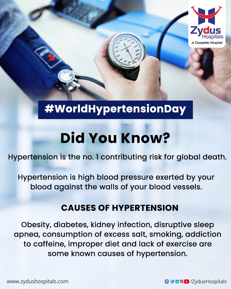 Let's stand together on World Hypertension Day and do everything we can to prevent it.
 
Save yourself and your loved ones from the risk of Hypertension!

#WorldHypertensionDay #WorldHypertensionDay2022  #ZydusHospitals #HealthCare #StayHealthy #ZydusCare #Ahmedabad https://t.co/JdOaZkABaT