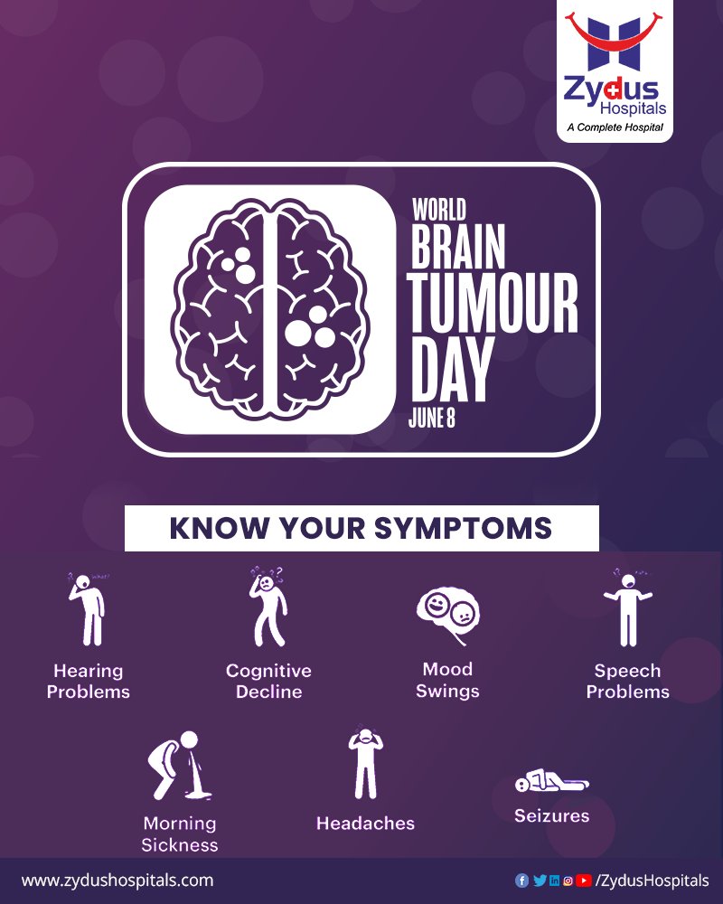 This World Brain Tumour Day, let us understand more about brain tumours so that it can be treated better.

#BrainTumour #BrainTumourDay #WorldBrainTumourDay #CNS #CentralNervousSystem #SpreadAwareness #ZydusHospitals #ZydusCare #ZydusSpecialists #BestHospitalInAhmedabad #Gujarat https://t.co/AORBuepOf8