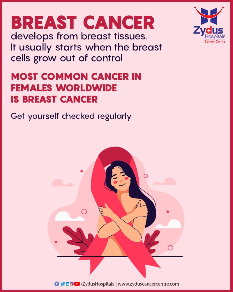 Breast cancer is sometimes detected long after symptoms appear, but many women with breast cancer have no symptoms. This is why regular breast cancer screening is important. Get yourself checked regularly.

Call: 72290 47021

#ZydusHospitals #BestHospitalInAhmedabad https://t.co/8WBPSKQr3W