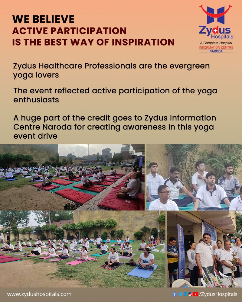 On this #InternationalDayOfYoga, the Zydus #Healthcare Professionals organized an enthusiastic yoga session where the evergreen yoga lovers actively came together to participate. 

Special credit goes to #ZydusInformationCentre Naroda for making the dream #yoga event a reality. https://t.co/UVAGbXXOp1