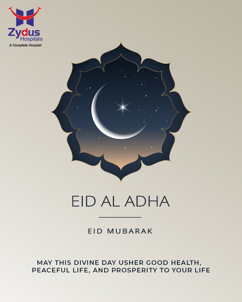 When you go through hardships in life, the best things are the divine festivals that pour happiness, love, and blessings into your life. 

#ZydusHospitals extends the choicest warm wishes to you and your family on this auspicious day.

#EidMubarak #EidAlAdha #EidAlAdha2022 https://t.co/NDBBN233Ne