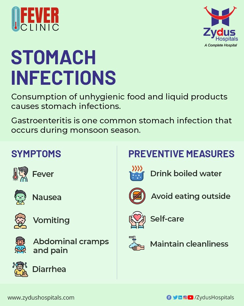 In-order to stay healthy all through the monsoon, you need to take good care of the following things:
- Maintain hand hygiene
- Stay away from street food
- Keep away from dirty water
- Practice self-care
- Exercise regularly
- Practice good hygiene habits 

#StomachInfection https://t.co/CWhQC1rSci