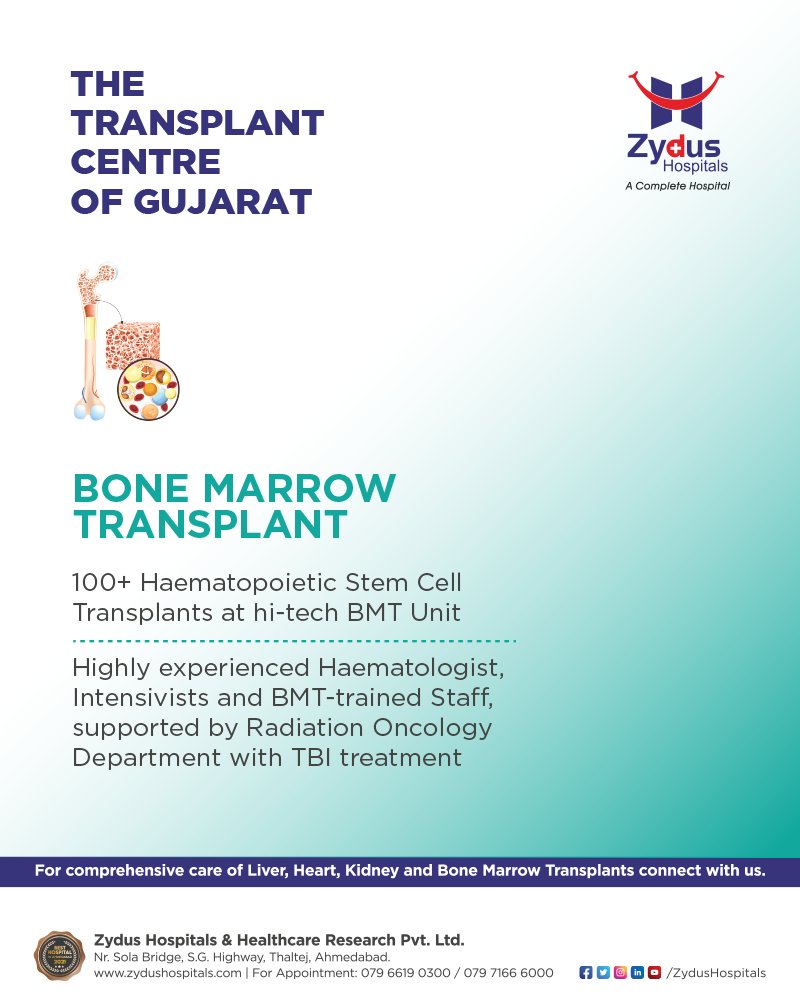 Specially trained BMT staff, with an experience of 100+ transplants and counting - at Zydus Cancer Centre, thorough care is our ultimate mission

To know more, reach out to us at: 079 6619 0300 / 079 71666000

#Transplants #Transplantation #CellTherapy #StemCells #ZydusHospitals https://t.co/y8Oc37RfIn