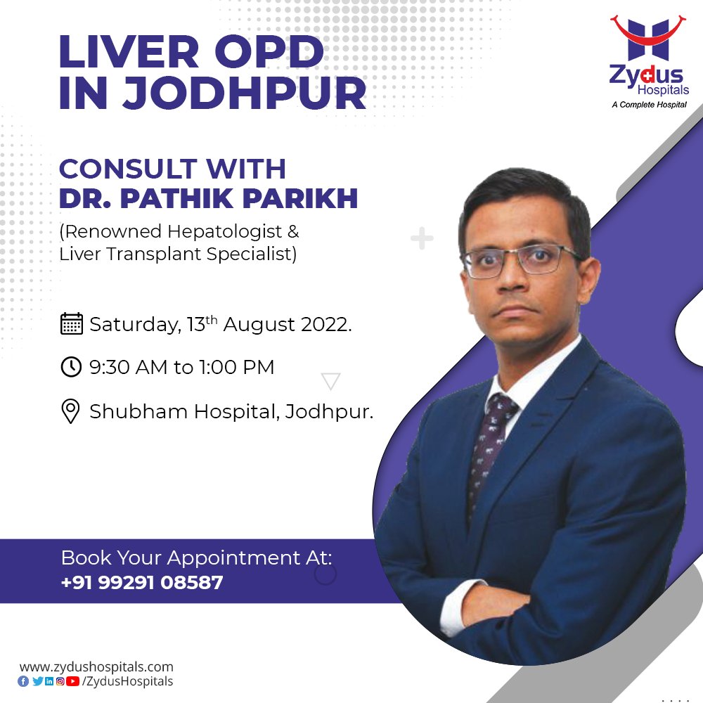 #ZydusHospitals, Ahmedabad presents an exclusive opportunity to consult with Dr. Pathik Parikh - an expert Hepatologist and Liver Transplant Specialist At Shubham Hospital, Jodhpur

To Book an Appointment, call: +91 99291 08587

#Liver #OPD #LiverOPD #LiverHealth #LiverCare https://t.co/lM07nTu8K8