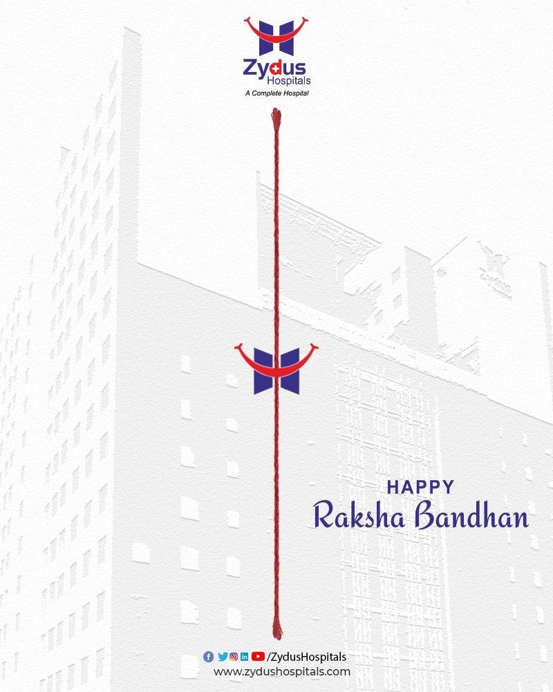 This sacred thread promises protection.

We, at Zydus Hospitals vow to act on it by keeping you safe and protected from Health Challenges.
Happy Rakshabandhan!

#RakshaBandhan #Rakhi #Rakhi2022 #HappyRakshaBandhan #HappyRakshaBandhan2022 #ZydusHospitals #BestHealthCareInAhmedabad https://t.co/59Y5ChXj0l