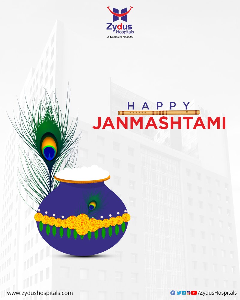 Zydus Hospitals extends their prayers to Bal Gopal,
Wishing good Health, and Happiness for all.

Happy Janmashtami!

#HappyJanmashtami #Janmashtami2022 #KrishnaJanmashtami #JanmashtamiCelebrations #DahiHandi #ZydusHospitals #BestHealthCareInAhmedabad #BestHospitalInAhmedabad https://t.co/swa67Ne4Lb