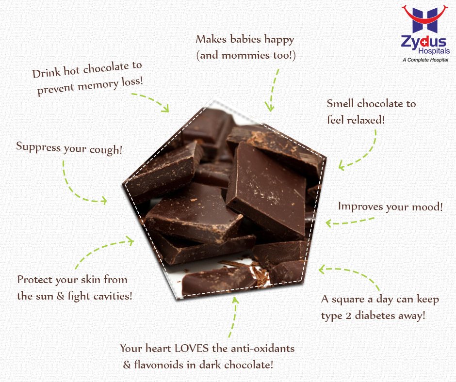 Here are 8 healthy reasons to eat your heart out on World Chocolate Day!

#WorldChocolateDay #ZydusHospitals https://t.co/m7n8xdq7x2
