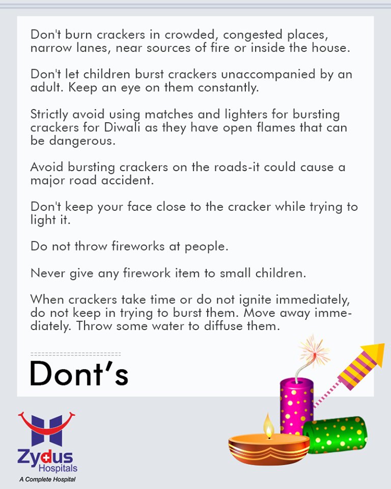 :: Do’s and Don’ts of Diwali ::
#Diwali #SafeDiwali #ZydusHospitals #StayHealthy #Ahmedabad https://t.co/UwbQsHKh7b