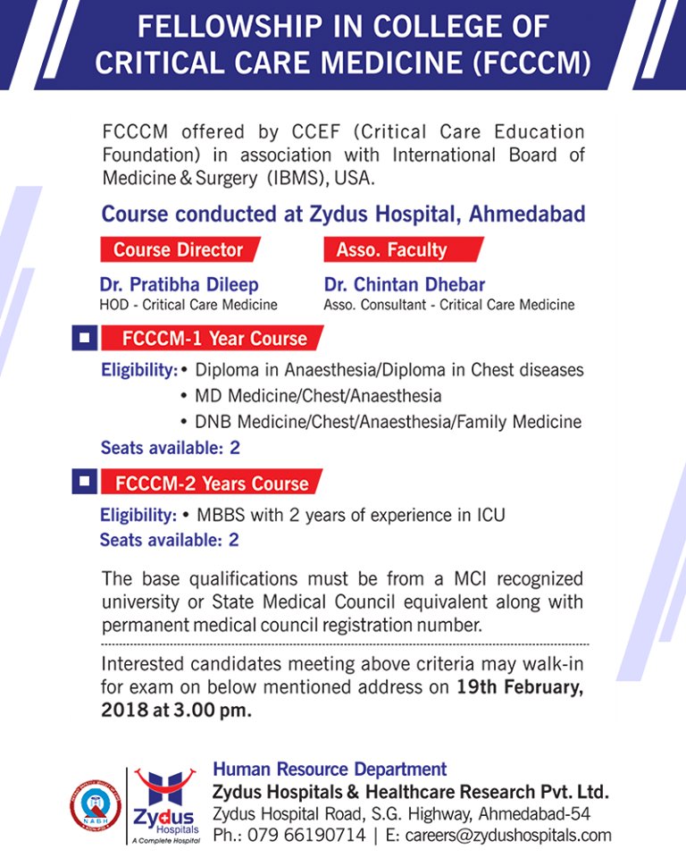Fellowship in college of critical care Medicine!

#FCCCM #ZydusHospitals #Ahmedabad https://t.co/2ZWYcn29r7