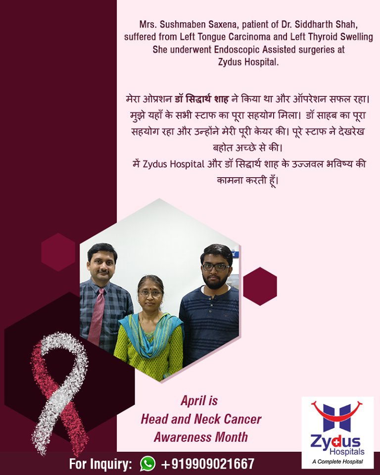 We believe in spreading smiles of Good Health!
#ZydusHospitals #StayHealthy #Ahmedabad #GoodHealth #PatientTestimonials #Testimonials #HeadAndNeckCancerAwarenessMonth https://t.co/EGC3PgRM73