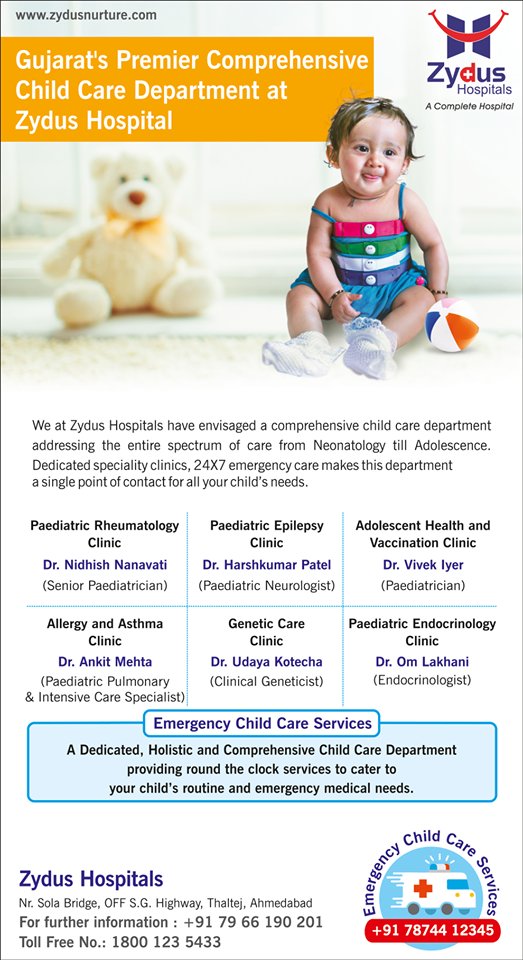 Holistic & comprehensive child- care!
#Childcare #ZydusHospitals #StayHealthy #Ahmedabad #GoodHealth https://t.co/yTjsm80AeM